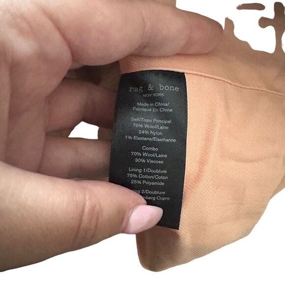 RAG‎ & BONE Blazer Style Wool Pea Coat Grey Sz 6 - Picture 6 of 6